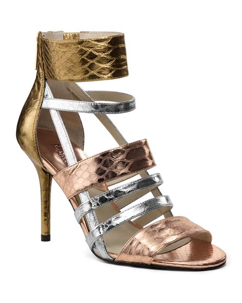 michael kors rose gold sandals|rose gold Michael Kors heels.